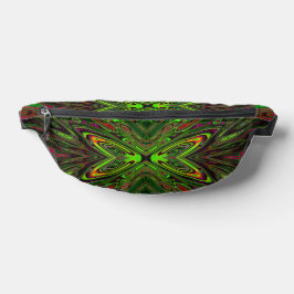 Trippy Retro Limoengroen Abstracte Vlinder Heuptasje