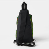 Trippy Retro Limoengroen Abstracte Vlinder Sling Bag (Achterkant)