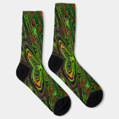 Trippy Retro Limoengroen Abstracte Vlinder Sokken (Rechts)