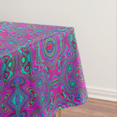 Trippy Retro Magenta, Blauw en Groen Abstract Tafelkleed (Voorbeeld)