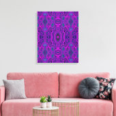 Trippy Retro Magenta en Black Abstract Pattern Canvas Afdruk (Insitu (Woonkamer))