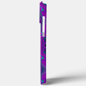 Trippy Retro Magenta en Black Abstract Pattern Case-Mate iPhone Case (Achterkant / Links)