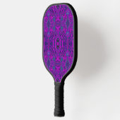 Trippy Retro Magenta en Black Abstract Pattern Pickleball Paddle (Links)
