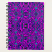 Trippy Retro Magenta en Black Abstract Pattern Planner (Voorkant)
