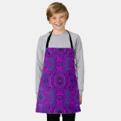 Trippy Retro Magenta en Black Abstract Pattern Schort (Gedragen)