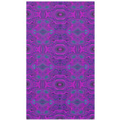Trippy Retro Magenta en Black Abstract Pattern Tafelkleed (Voorkant)