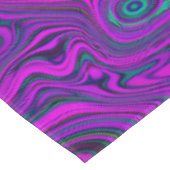 Trippy Retro Magenta en Black Abstract Pattern Tafelkleed (Gekanteld)