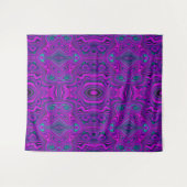 Trippy Retro Magenta en Black Abstract Pattern Wandkleed (Voorkant (horizontaal))
