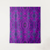 Trippy Retro Magenta en Black Abstract Pattern Wandkleed (Voorkant)
