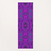 Trippy Retro Magenta en Black Abstract Pattern Yogamat (Voorkant)