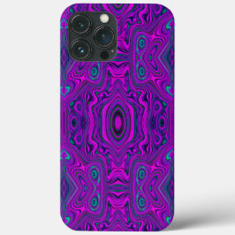 Trippy Retro Magenta en Zwarte Abstract Patroon Case-Mate iPhone Case