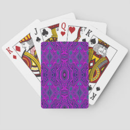 Trippy Retro Magenta en Zwarte Abstract Patroon Pokerkaarten