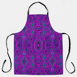 Trippy Retro Magenta en Zwarte Abstract Patroon Schort