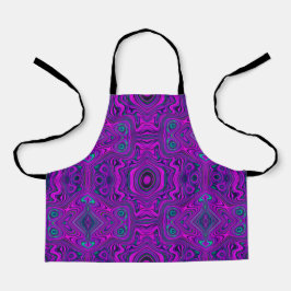 Trippy Retro Magenta en Zwarte Abstract Patroon Schort