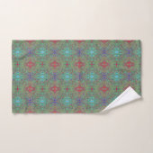 Trippy Retro Paarse en groene Abstracte vlinder Bad Handdoek (Handdoek)