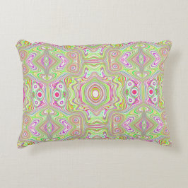 Trippy Retro Pink en Lime Green Abstract Pattern Accent Kussen