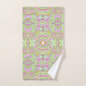 Trippy Retro Pink en Lime Green Abstract Pattern Bad Handdoek (Handdoek)