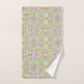 Trippy Retro Pink en Lime Green Abstract Pattern Bad Handdoek (Handdoek)