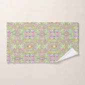 Trippy Retro Pink en Lime Green Abstract Pattern Bad Handdoek (Handdoek)