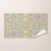 Trippy Retro Pink en Lime Green Abstract Pattern Bad Handdoek (Handdoek)