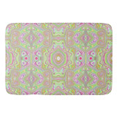 Trippy Retro Pink en Lime Green Abstract Pattern Badmat (Voorkant)