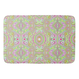 Trippy Retro Pink en Lime Green Abstract Pattern Badmat