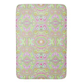 Trippy Retro Pink en Lime Green Abstract Pattern Badmat (Voorkant Verticaal)