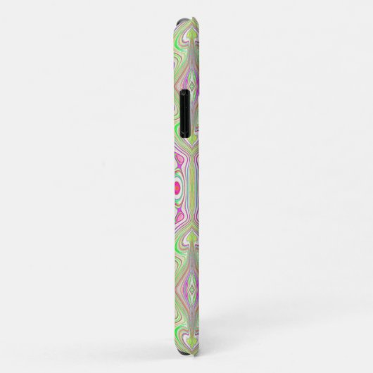 Trippy Retro Pink en Lime Green Abstract Pattern Case-Mate iPhone Case (Achterkant/rechts)