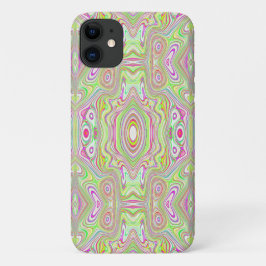 Trippy Retro Pink en Lime Green Abstract Pattern Case-Mate iPhone Case