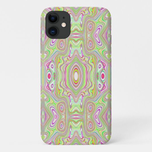 Trippy Retro Pink en Lime Green Abstract Pattern Case-Mate iPhone Case (Achterkant)