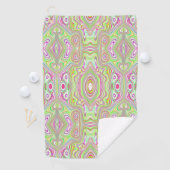 Trippy Retro Pink en Lime Green Abstract Pattern Golfhanddoek (Insitu)