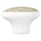 Trippy Retro Pink en Lime Green Abstract Pattern Keramische Knop (Zijkant)