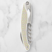 Trippy Retro Pink en Lime Green Abstract Pattern Kurkentrekker (Achterkant)