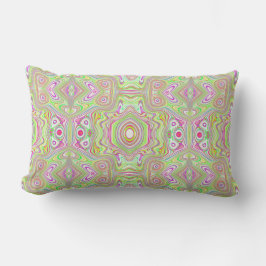 Trippy Retro Pink en Lime Green Abstract Pattern Kussen