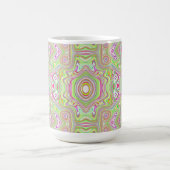 Trippy Retro Pink en Lime Green Abstract Pattern Magische Mok (Midden)