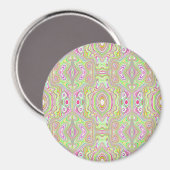 Trippy Retro Pink en Lime Green Abstract Pattern Magneet (Voorkant / Achterkant)