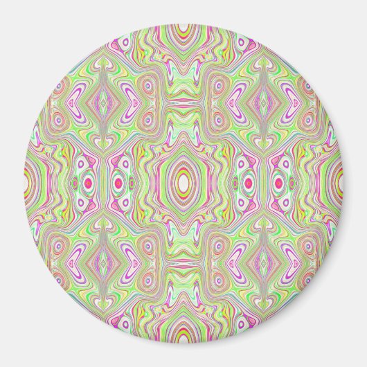 Trippy Retro Pink en Lime Green Abstract Pattern Magneet (Voorkant)
