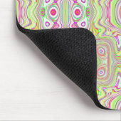 Trippy Retro Pink en Lime Green Abstract Pattern Muismat (Hoek)