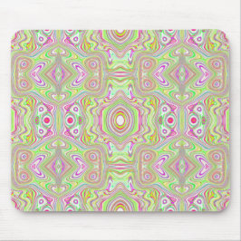 Trippy Retro Pink en Lime Green Abstract Pattern Muismat