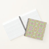 Trippy Retro Pink en Lime Green Abstract Pattern Notitieboek (Binnen)