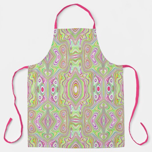 Trippy Retro Pink en Lime Green Abstract Pattern Schort (Voorkant)