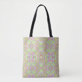 Trippy Retro Pink en Lime Green Abstract Pattern Tote Bag (Voorkant)