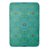 Trippy Retro Turquoise Chartreuse Abstract Patroon Badmat (Voorkant Verticaal)