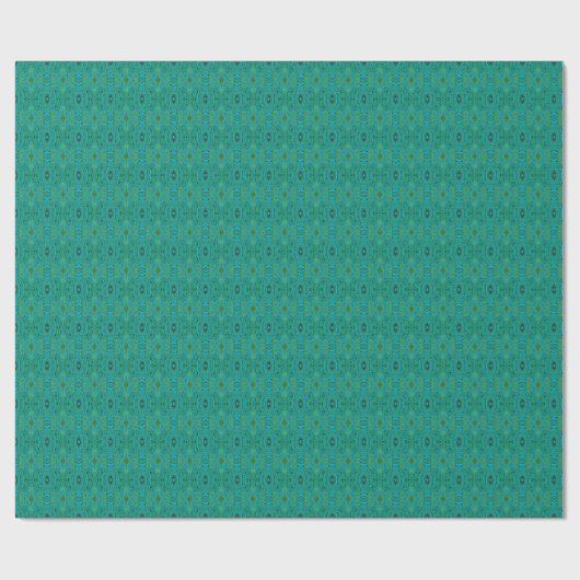 Trippy Retro Turquoise Chartreuse Abstract Patroon Cadeaupapier (Vlak)