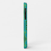Trippy Retro Turquoise Chartreuse Abstract Patroon Case-Mate iPhone Case (Achterkant/links)