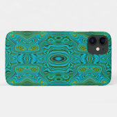 Trippy Retro Turquoise Chartreuse Abstract Patroon Case-Mate iPhone Case (Achterkant (horizontaal))