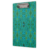 Trippy Retro Turquoise Chartreuse Abstract Patroon Klembord (Links)