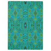 Trippy Retro Turquoise Chartreuse Abstract Patroon Klembord (Achterkant)