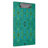 Trippy Retro Turquoise Chartreuse Abstract Patroon Klembord (Rechts)