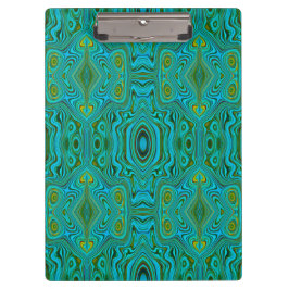 Trippy Retro Turquoise Chartreuse Abstract Patroon Klembord